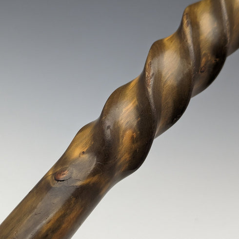 1895年左右 英國古董 紳士用手杖 鹿角拐杖把手 扭轉軸 85cm